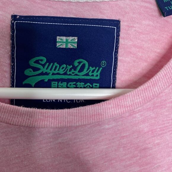 SUPERDRY Women’s Pink Varsity T Shirt Size 8 - Picture 2 of 5